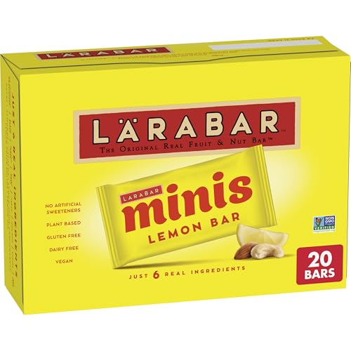 Larabar Minis, Lemon Bar, Vegan and Gluten Free Snacks, 20 Mini Bars, 15.6 oz