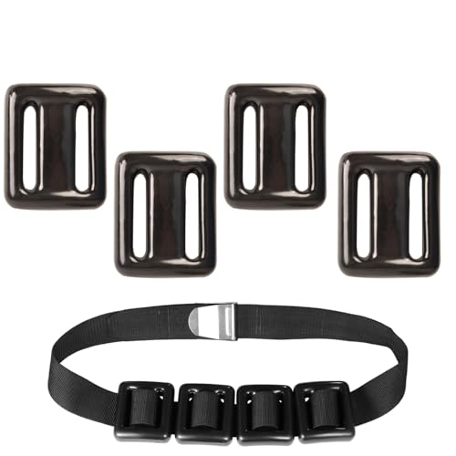 TOOSOAR 4 Piezas Pesos de Buceo,Plomos Recubiertos,para Buceo Libre, Pesca Submarina,500g,Negro