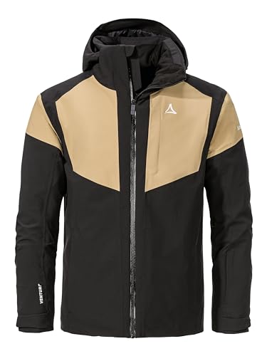 Schöffel Herren Ski Jacket Kanzelwand M, komfortable Skijacke mit 4-Wege-Stretch, wasserdichte und atmungsaktive Outdoorjacke mit Skiticket-Tasche, Black, 52