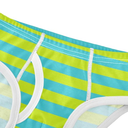 Green Cyan Stripe Toddler Boy's Underwear 2T4