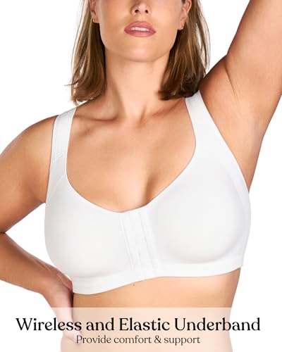 Image of HSIA Posture Bras for Women - Front Closure Bra for Women No Underwire Back Support Plus Size Full Coverage Bra