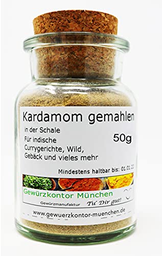 Kardamom Cardamom gemahlen 50g im Glas Gewürzkontor München