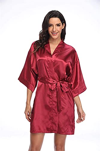 Image of Women's Pure Short Silky Robes Bridesmaid Bride Party Satin Robes Sleepwear