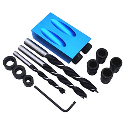 Kit de marcenaria com 14 peças Scicalife, adaptador para furadeira, ângulo de perfuração de 15 graus