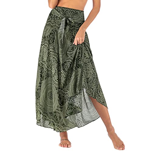 Fashion Women Skirts Bottom Skirt Costume Bohemian High Waist Clothing Green Deal