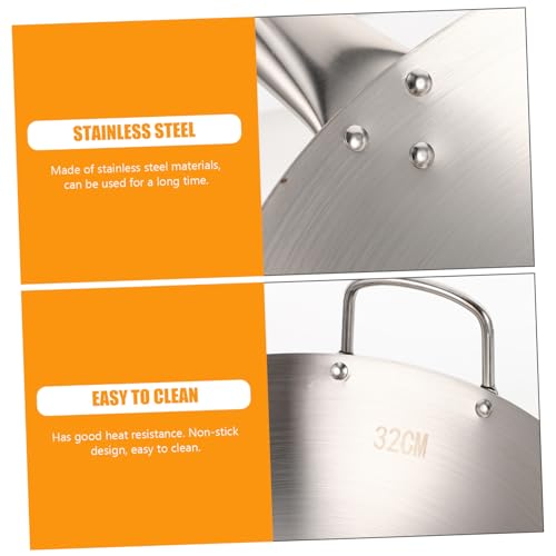 Sartén Wok de acero inoxidable con mango y diseño antiadherente miniatura 6