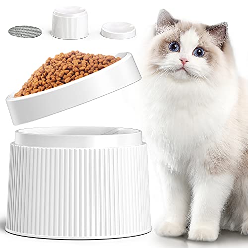 iPettie Erhöhter und betitelter Katzenfutternapf Katzennapf Futterstation mit Ständer für kleine Hunde, aus zertifizierten lebensmittelechten Kunststoffen, rutschfest & kein Verschütten Cover