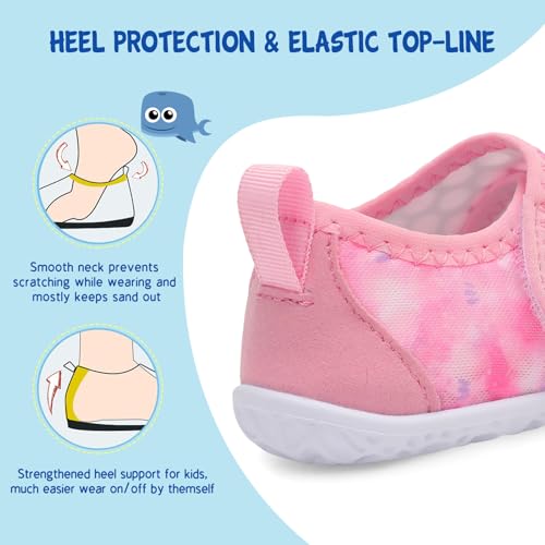 Image of LeIsfIt Toddler Water Shoes Boys Girls Barefoot Aqua Socks Kids Breathable Quick-Dry Swim Shoes for Beach Pool Surf