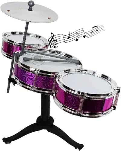 Sai Tej Gifts-Mini Small Size Jazz Drum Set with 3 Musical Drum/2 Drum Sticks and 1 Band Stand and Musical Drum Toy for Kids.