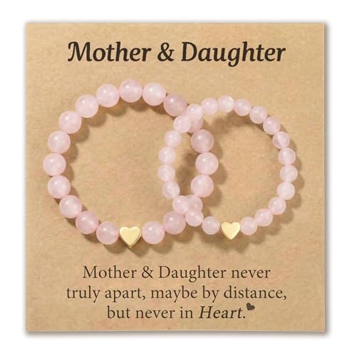 HGDEER Mother Daughter Bracelets Christmas Valentines Day Mothers Day Gifts for Mom & Girls Kids