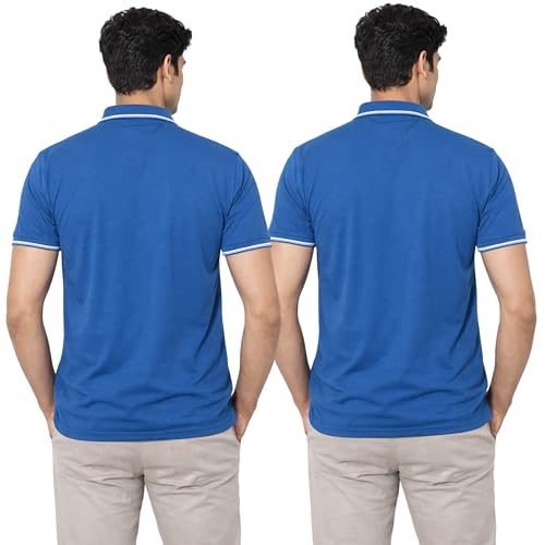 Image of Hangout Hub Men's Polo T Shirt | Solid | Plain Regular Fit Tees|Collar T-Shirts|Half Sleeves|Set of 1 & 2|HH.MP.MAR