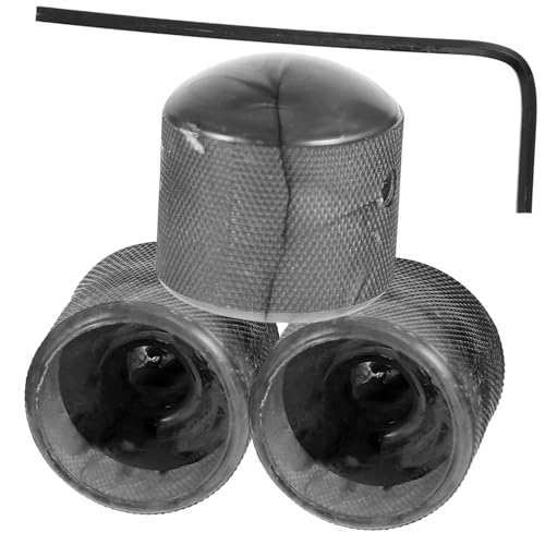 Levemolo エレキギター・ベース用交換用ポテンショメーターノブ ボリューム・トーン・ドームノブ 4個セット ブラック