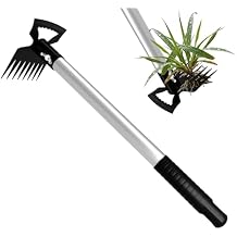 Weeding Puller Tool 8 Tooth, Manual Weed Rake Weeder Remover Tool Gardening, Dandelion Gardenia Uprooting Tool for Yard, Lawn, Patio and Garden