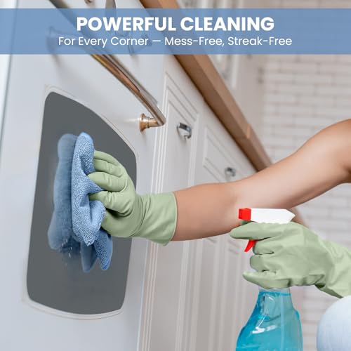 Image of SIFANGKE Microfiber Cleaning Cloth, 12 Pack Blue Cleaning Rags for Housekeeping, Reusable Microfiber Towels for Car, Kitchen, Bathroom and Household Cleaning Supplies, 11.8 inchX11.8 inch