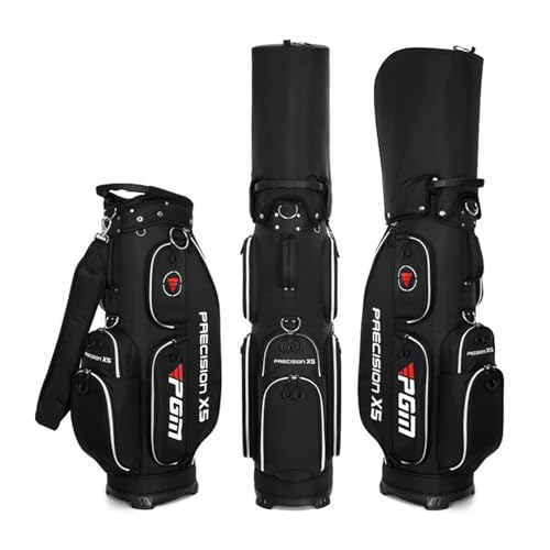 ゴルフバッグ キャディバッグ スポーツゴルフバッグ おしゃれ Golf Club Bag メンズ レディース ゴルフクラブバッグ 軽量 防水 耐摩耗性 大容量 低重心 安定感 練習用 旅行用 男女兼用(Black)