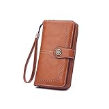 Material de PU: el bolso largo adopta cuero de PU de primera calidad, que es lujoso y duradero, resistente al desgaste