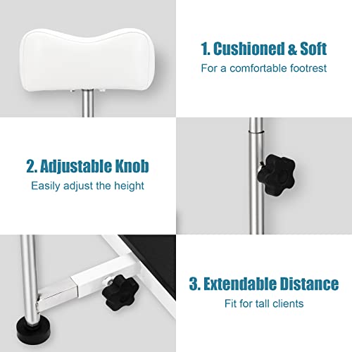 Omysalon Pedicure Chair White With Stool & Bubble Massage Foot Bath, Hydraulic Pedi Chair For Nail Tech, Beauty Spa Salon Unit Station Technician Supplies #TOP6