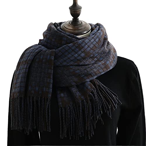 Sciarpa Calda Sciarpa Donna Imitazione Cashmere Tassel Sciarpe Inverno Femmina Calda Plaid Scialle Avvolgere A metà Lunghezza Fringed Regalo per La Vita Quotidiana(F)