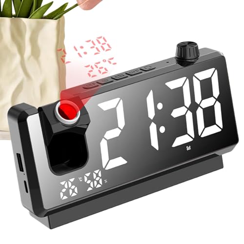 Reloj de decoracion de escritorio con proyector giratorio digital para dormitorio y salon 8
