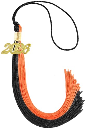Image of Black and Orange Graduation Tassel 2026 for Grad Cap and Graduation Ceremony Accessory Decoration