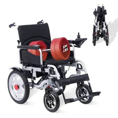 Lightweight Foldable Electric Wheelchair for Adults,20 Miles Long Range All Terrain Compact Power Wheelchair with 500W Motors - Intelligent Motorized Wheelchair for Seniors -Support 330Lbs