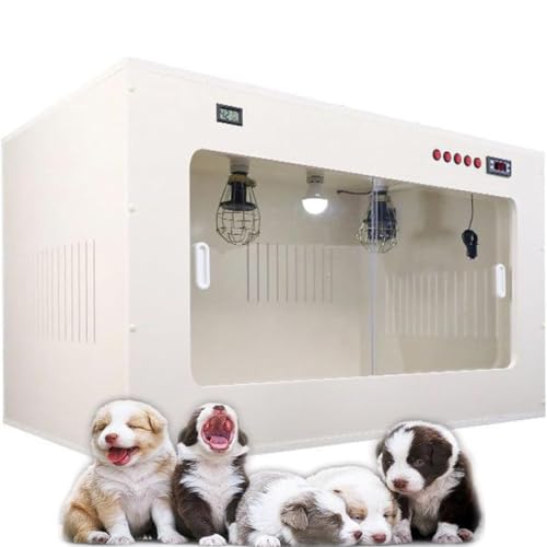 Incubadora de mascotas con calefacción para cachorros y gatitos recién nacidos, caja esencial para perros y gatos de gran familia, solución cálida para perreras