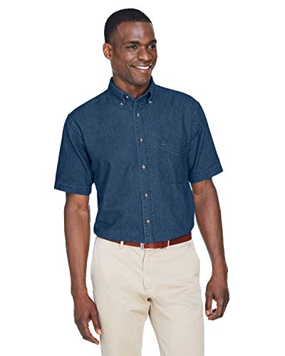 Chemise denim foncé Harriton 4XL idéale pour le week-end décontracté