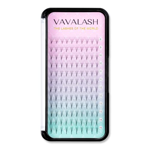 Eyelash Extensions 3D 4D 5D 6D 8D 9D 10D Thickness 0.07/0.1 C/D Curl Eyelashes Middle Stem & Long Stem Heat Bonded Premade Fans Russian Volume Lash Extensions Supplies (Middle Stem 6D-0.07-C-10mm)