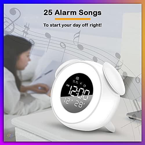 Despertador digital retrô, despertador com campainha dupla, sem tique-taque, despertador com luz de