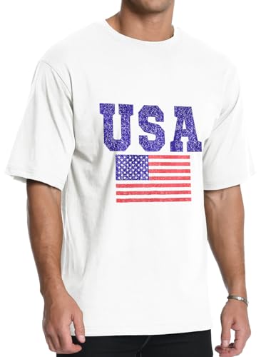Men's Graphic Tees, Short Sleeve USA Flag Crewneck Casual American Patriotic Regular T-Shirt for Men2