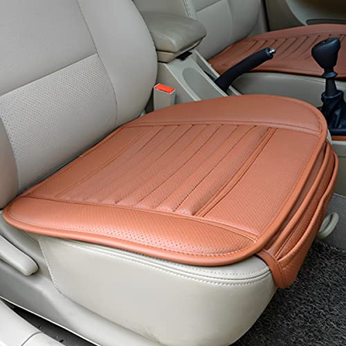 zipelo 2 Pack Car Seat Covers for Front Seats, Breathable Leather Cushion Protector, Anti-Slip Driver Seat Padded with Storage Pockets, Universal Auto Interior Decoration for Most Vehicles (Orange) by zipelo - Image 6