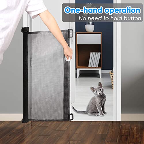 Porta interna do bebê - Portões de segurança de malha retrátil para bebês - Portão para cães de malh