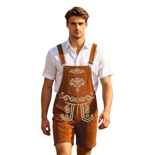 Costume bavarois homme en flanelle marron idéal pour l'Oktoberfest