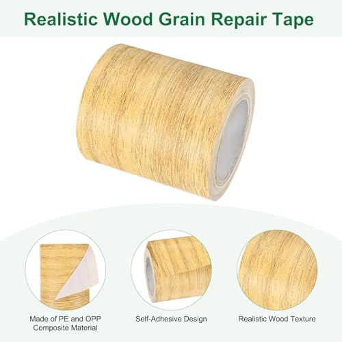 Image of M METERXITY 2-Roll Wood Grain Repair Tape, 2.24in x 15ft Textured Realistic Self-Adhesive Wood Floor Tape Contact Paper for Furniture /Floors /Home [Golden Camel Oak]