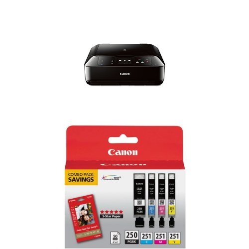 CANON PIXMA MG7520 Wireless All-In-One Color Cloud Printer and Canon Ink and Paper Value Pack