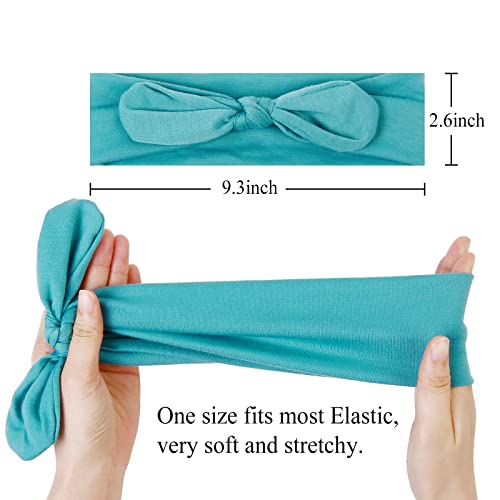 Image of Huachi 12 Pack Bow Headbands for Women Headwraps Hairband Knotted Head Bands Rabbit Ears Stretchy Turban Head Wraps Fashion Sport Cute Hair Accessories