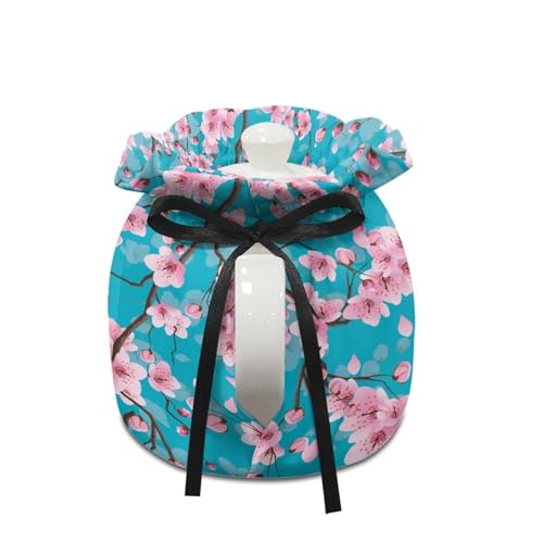 Image of Cherry Blossom Tea Pot Cozies Stain Resistant Thermal Insulation Kitchen Teapot Dust Cover Tea Cosy for Home Kitchen Table Hotel Tea Party Restaurant Decor