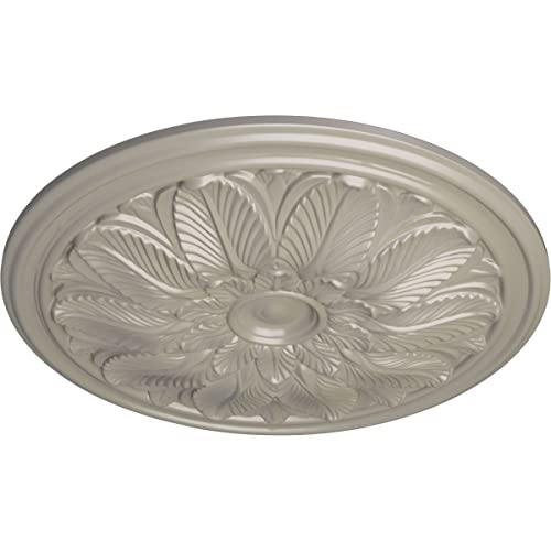 Image of Ekena Millwork CM22BOPWS Bordeaux Ceiling Medallion, 22-5 /8 x 1-3 /4, Pearl White