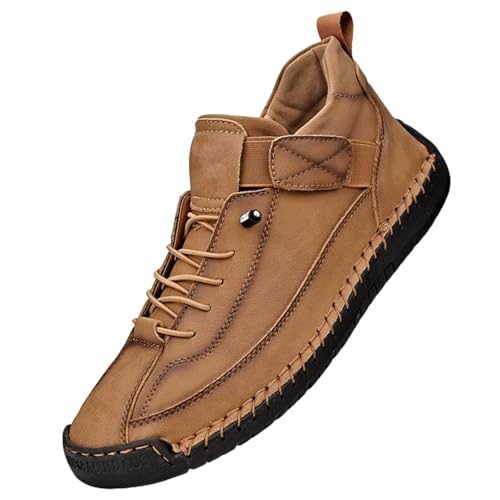 Mens Casual Leather Shoes Ankle Chukka Boots Slip On Lightweight Loafers Women's Fashion Sneakers Lightweight Dress Walking Driving Shoes Business Working Office Shoe Comfortable Handmade Unisex