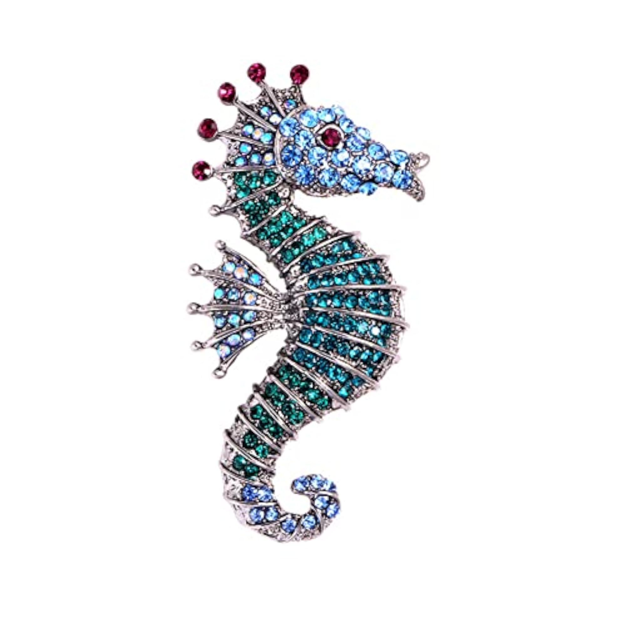 Sparkling Rhinestone Seahorse Brooch Pin, Cute Lapel Pin