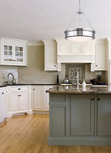 Canarm Ltd Ich624A04Bn20 Boku Bn 4 Light Chandelier Brushed Nickel With Flat Opal Glass #TOP3