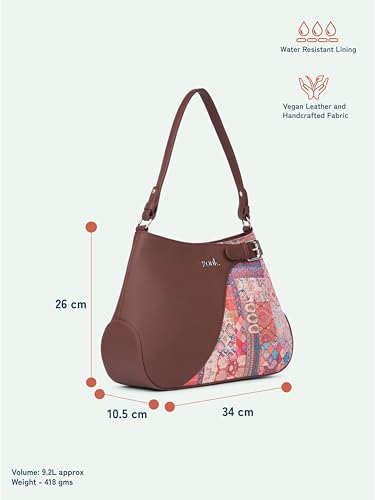 Image of ZOUK Ira Handbag | Stylish Women's Handbag | Luxury Shoulder Bag for Women | Trendy | Fancy Ladies Handbags | Small Purse for Events | Water-Resistant