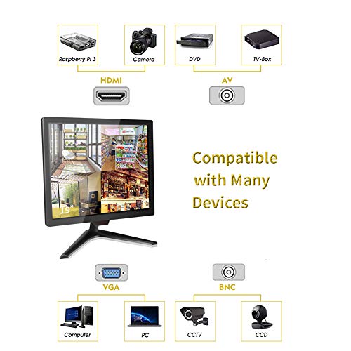 Image of 19 inch CCTV Security Monitor, Cocar Security Surveillance Monitor for Home Security Systems Surveillance Camera STB PC, 1280x1024 Vesa 10 * 10 Mounting Built-in Speaker, BNC /VGA /HDMI /Audio in & Out