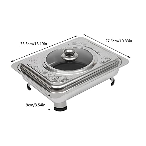 Chafing dishes chauffe-aliments de buffet rectangulaires en inox lot de 4 - 4