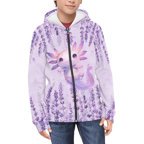 Image of Unisex Zipper Sweatshirt Boys Girls Hooded with 2 Pocket Pullover Hoodies for 6-16Y Kids