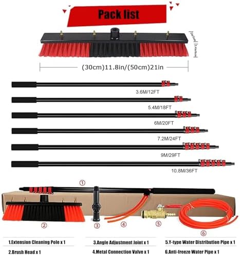 Extendable Solar Panel Cleaning Brush KitWater Fed Pole for Efficient Cleaning of Solar PV Panels Household Tool for Easy Maintenance and Shine
