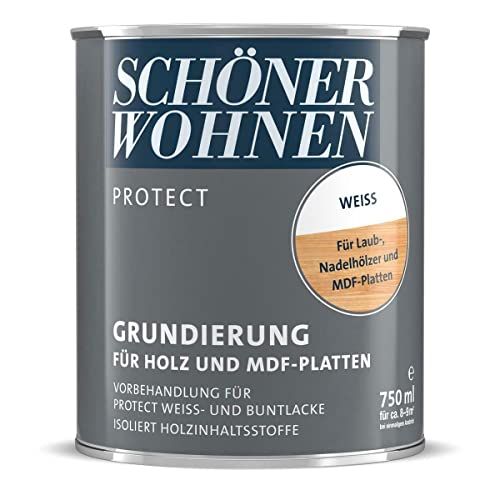 Schöner Wohnen Protect MDF Grund, auf Kunstharzbasis, Farbton Reinweiss / 750 ml