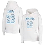 Outerstuff Lebron James Los Angeles Lakers #23 Youth City Edition Player Name & Number Pullover Hoodie (Youth Small 8) Blue