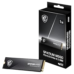 MSI SPATIUM M560 SSD 1TB – PCIe 5.0 NVMe M.2, fino a 10.200 MB/s in lettura e 8.400 MB/s in scrittura, 3D NAND, sicurezza dati integrata, Center – Garanzia 5 anni (600 TBW)