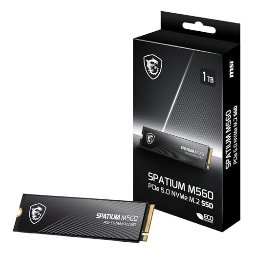 MSI Spatium M560 SSD 1TB PCIe 5.0 NVMe M.2 Internal Solid State Drive, 10,200MB/s Read & 8,400MB/s Write, 3D NAND, Built-in Data Security, Center